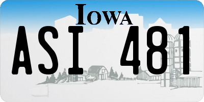 IA license plate ASI481