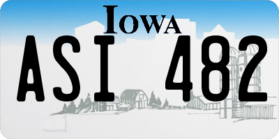 IA license plate ASI482