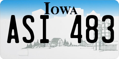 IA license plate ASI483