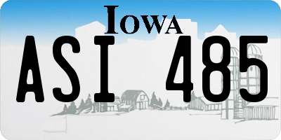 IA license plate ASI485