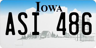 IA license plate ASI486