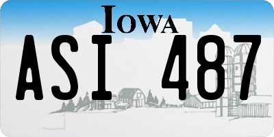 IA license plate ASI487