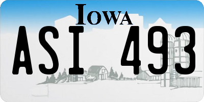 IA license plate ASI493