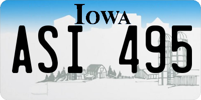 IA license plate ASI495