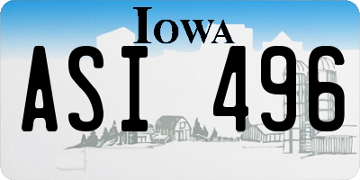 IA license plate ASI496