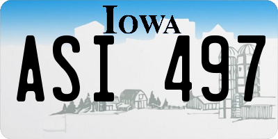 IA license plate ASI497