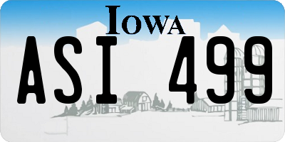 IA license plate ASI499