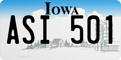 IA license plate ASI501