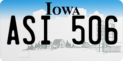 IA license plate ASI506