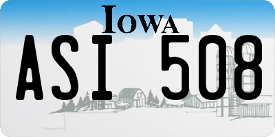 IA license plate ASI508