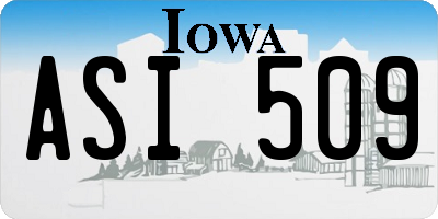 IA license plate ASI509