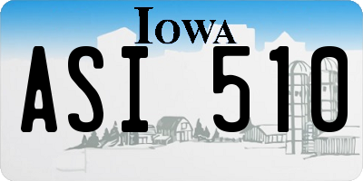 IA license plate ASI510