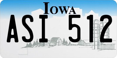 IA license plate ASI512