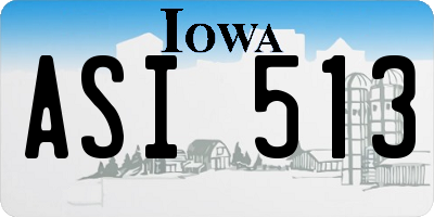 IA license plate ASI513