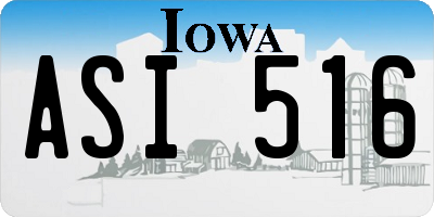 IA license plate ASI516