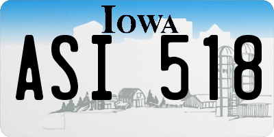 IA license plate ASI518