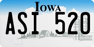 IA license plate ASI520