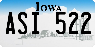 IA license plate ASI522