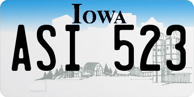 IA license plate ASI523