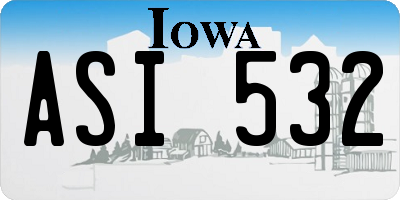 IA license plate ASI532