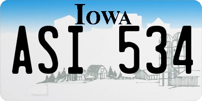 IA license plate ASI534