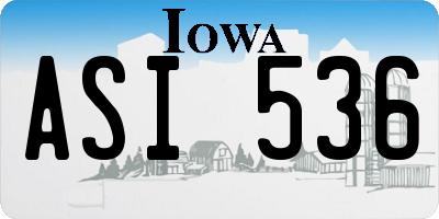 IA license plate ASI536