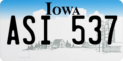 IA license plate ASI537