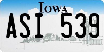 IA license plate ASI539