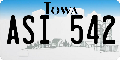 IA license plate ASI542