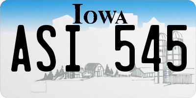 IA license plate ASI545