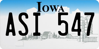 IA license plate ASI547