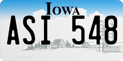 IA license plate ASI548