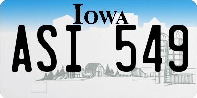 IA license plate ASI549