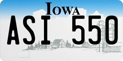 IA license plate ASI550