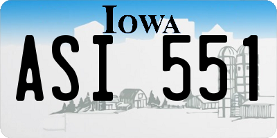 IA license plate ASI551