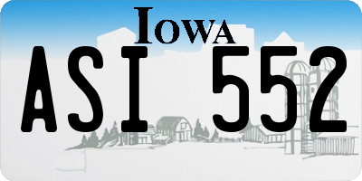 IA license plate ASI552