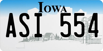 IA license plate ASI554