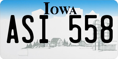 IA license plate ASI558