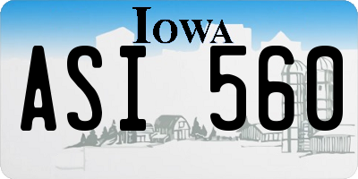 IA license plate ASI560