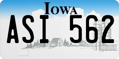 IA license plate ASI562