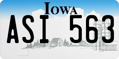 IA license plate ASI563