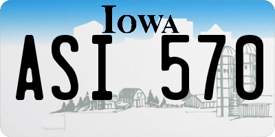 IA license plate ASI570