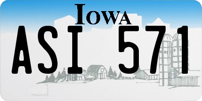 IA license plate ASI571