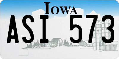 IA license plate ASI573