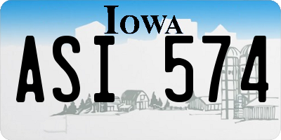 IA license plate ASI574