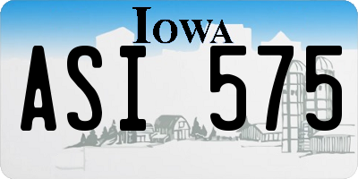 IA license plate ASI575