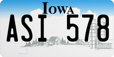 IA license plate ASI578