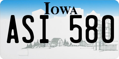 IA license plate ASI580