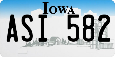 IA license plate ASI582