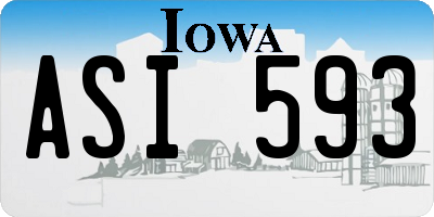 IA license plate ASI593